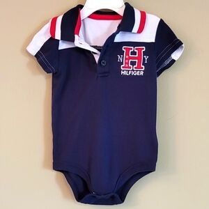 Tommy Hilfiger embrodiered navy onesie/bodysuit